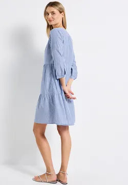 Street One Cotton Candy stripe dress with silver shimmer 144560