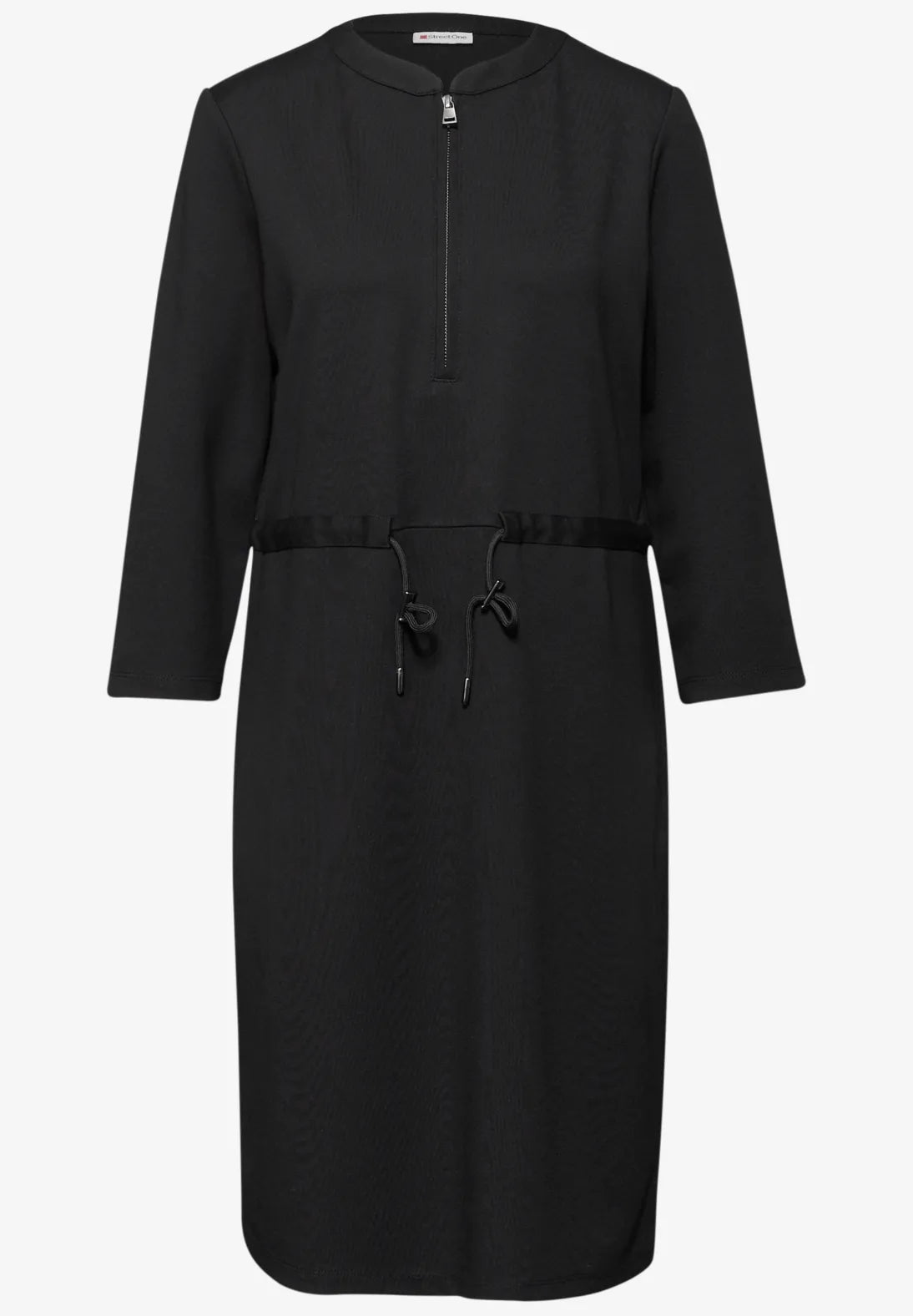 Street One Jersey Knee Length Dress with zip in black 144701