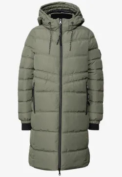 Street One showerproof Quilted Coat in soft green 202118