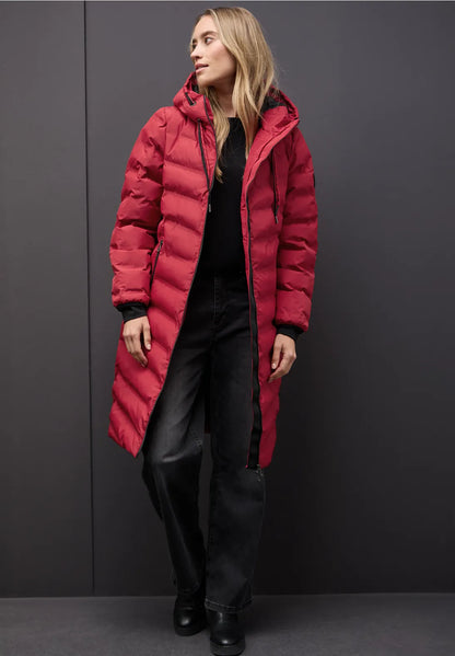 Street One Red quilted Coat with taped seams 202126