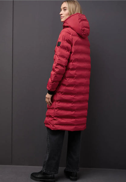 Street One Red quilted Coat with taped seams 202126