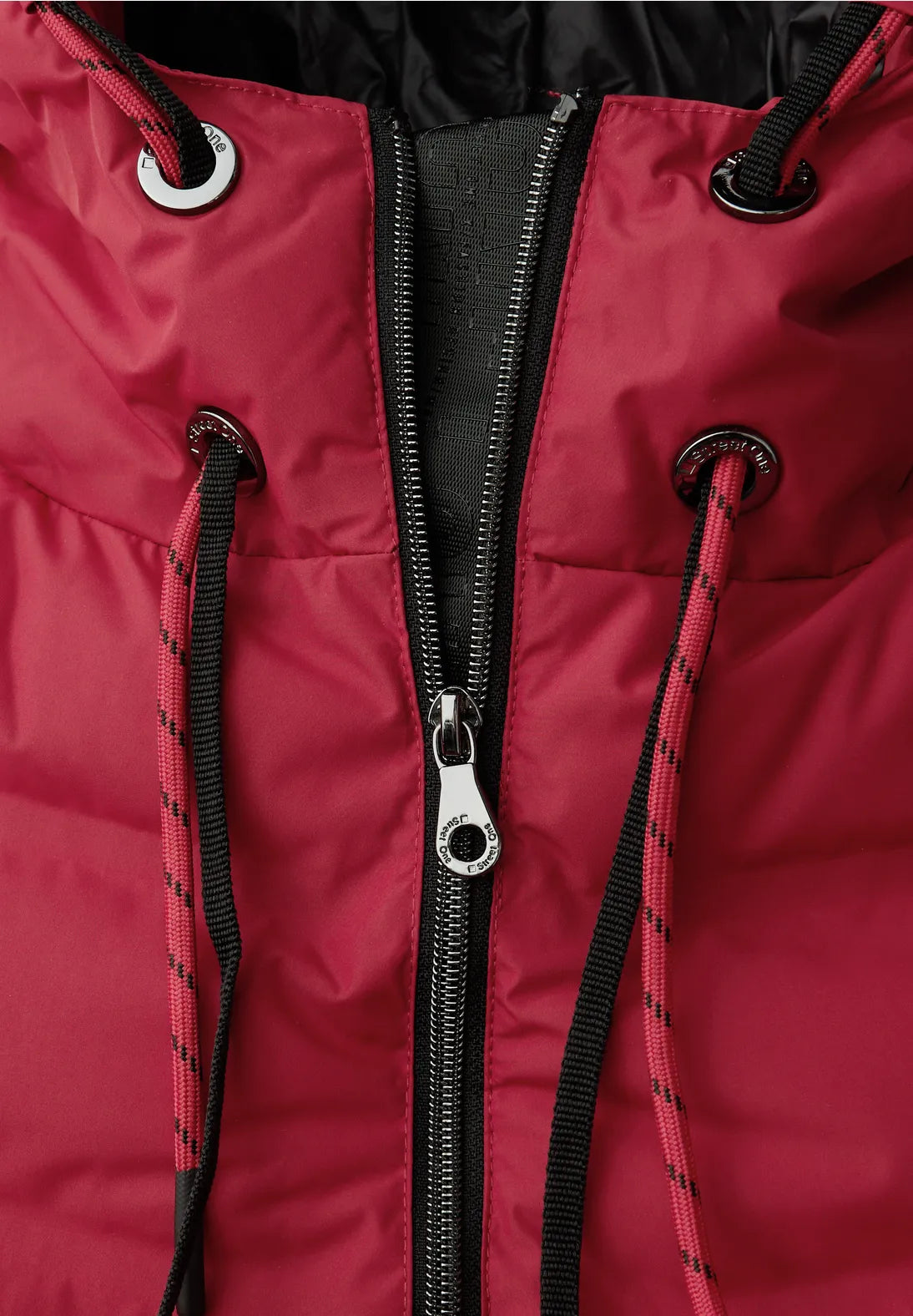 Street One Red quilted Coat with taped seams 202126