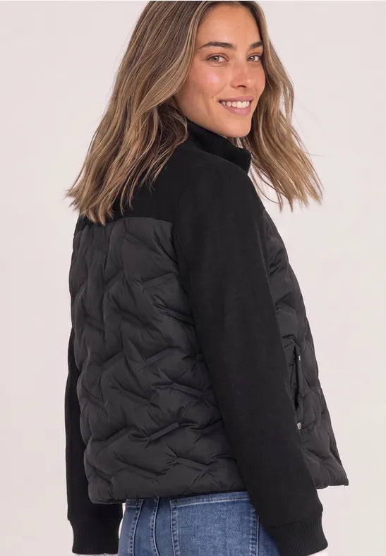 Street One Quilted short jacket with wool Panels 202254