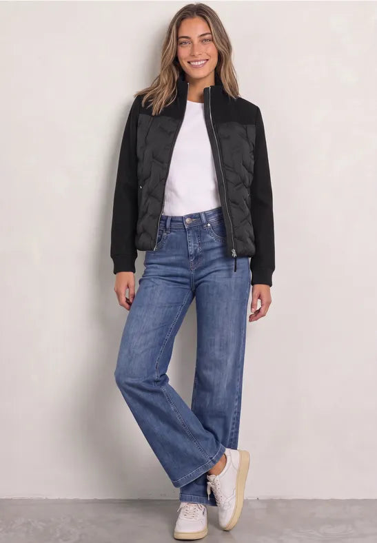 Street One Quilted short jacket with wool Panels 202254