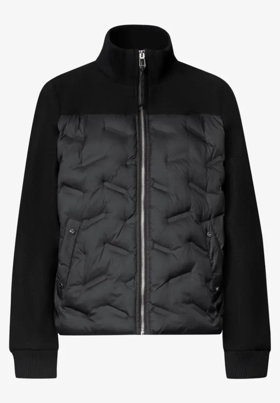 Street One Quilted short jacket with wool Panels 202254