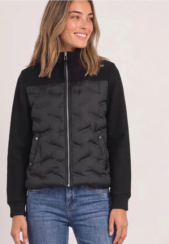 Street One Quilted short jacket with wool Panels 202254