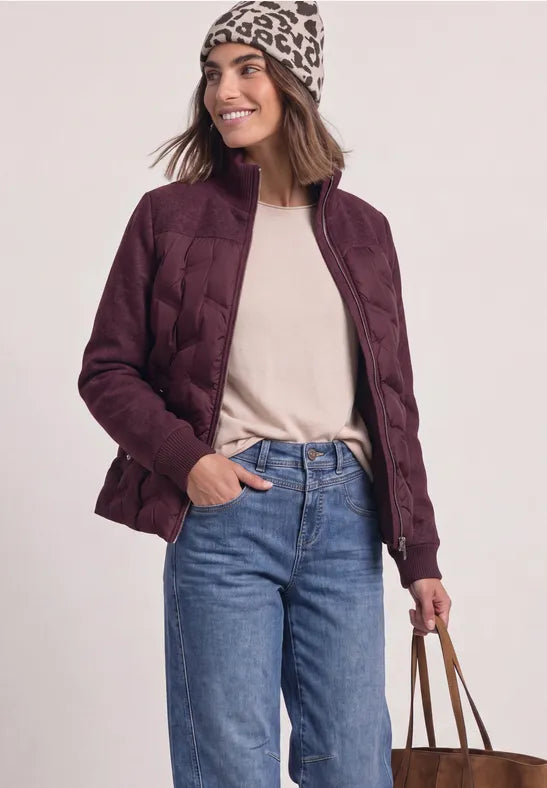 Street One Quilted short jacket with wool Panels 202254