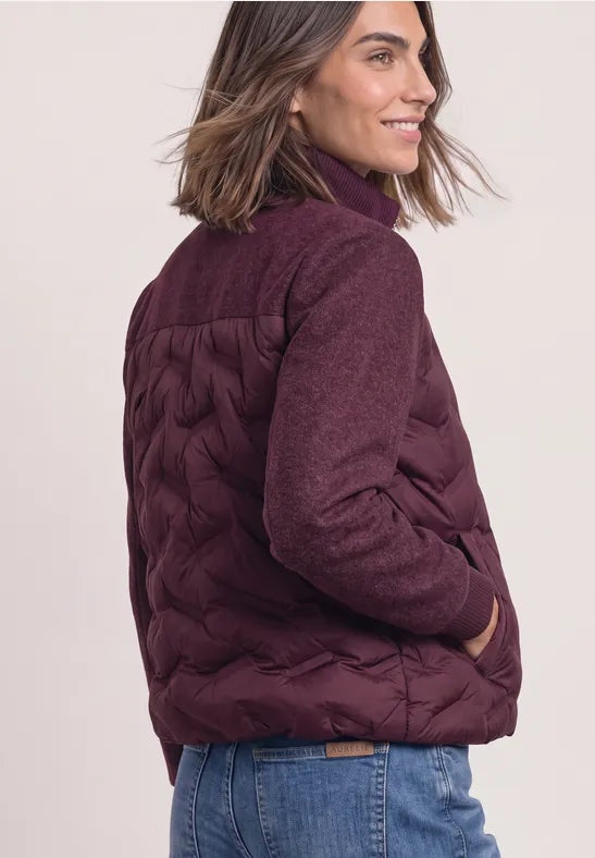 Street One Quilted short jacket with wool Panels 202254