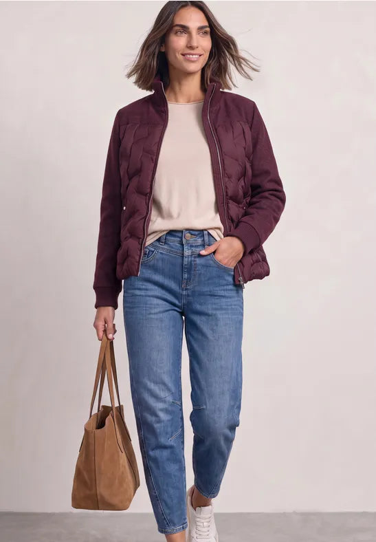 Street One Quilted short jacket with wool Panels 202254