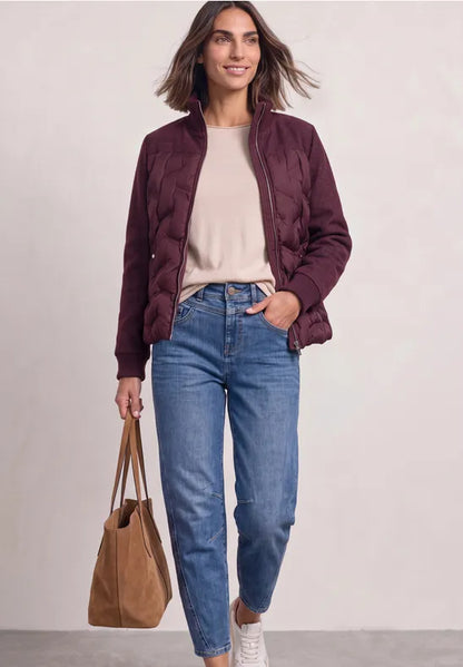 Street One Quilted short jacket with wool Panels 202254