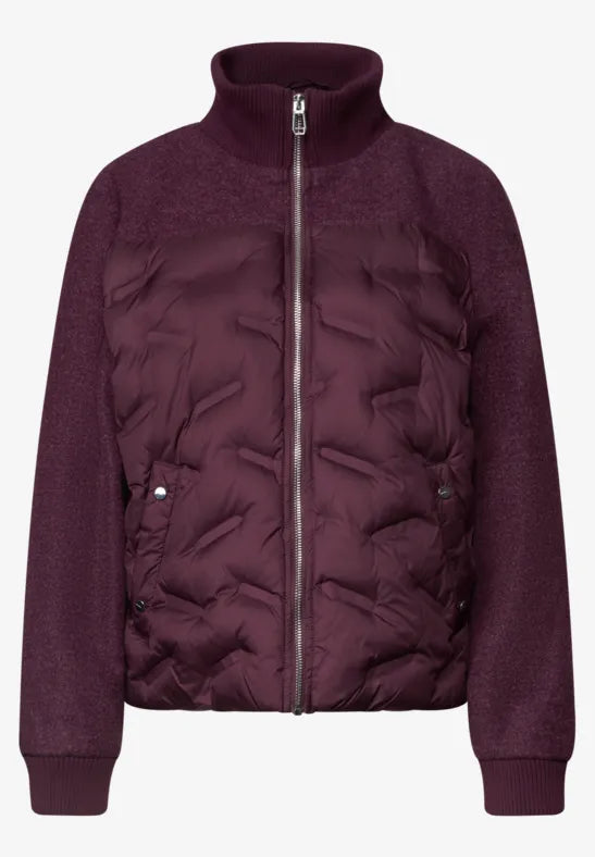 Street One Quilted short jacket with wool Panels 202254