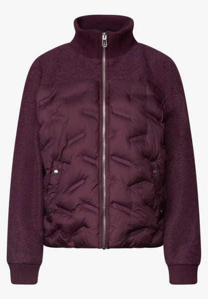 Street One Quilted short jacket with wool Panels 202254