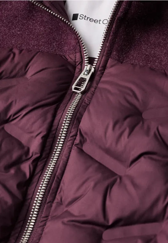Street One Quilted short jacket with wool Panels 202254