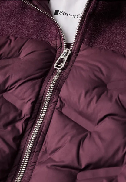 Street One Quilted short jacket with wool Panels 202254