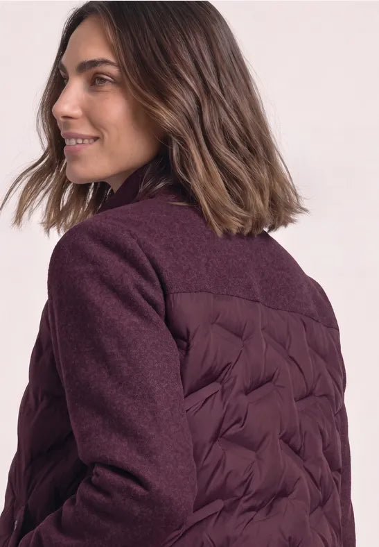 Street One Quilted short jacket with wool Panels 202254