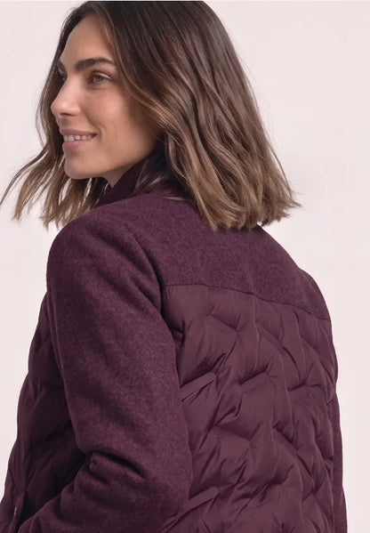 Street One Quilted short jacket with wool Panels 202254