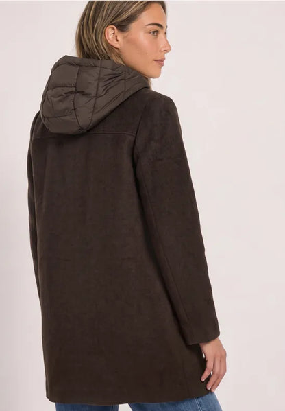 Street One Coat with lapel collar and hood inlay