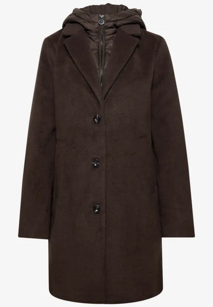 Street One Coat with lapel collar and hood inlay