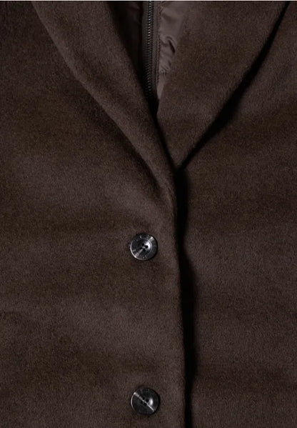 Street One Coat with lapel collar and hood inlay