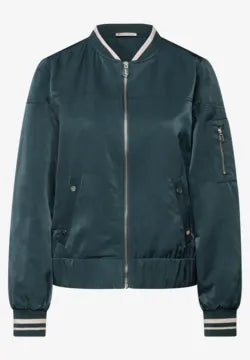 Street One Satin Bomber in hunter Green  212605