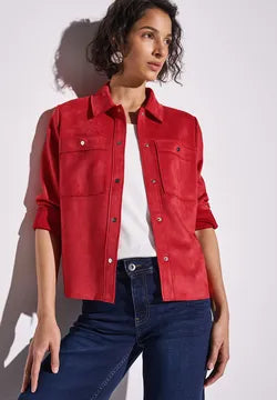 Street One Velour soft Jacket in Glory Red 212633 Red