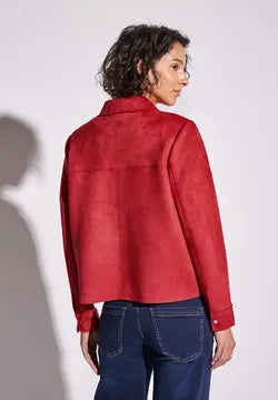Street One Velour soft Jacket in Glory Red 212633 Red