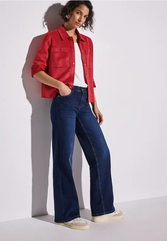 Street One Velour soft Jacket in Glory Red 212633 Red