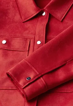 Street One Velour soft Jacket in Glory Red 212633 Red