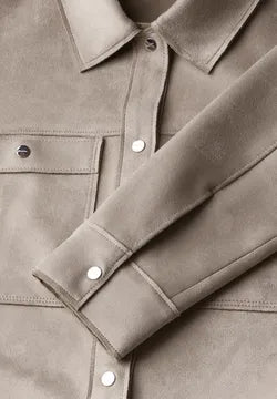 Street One Velour Soft Jacket in Vintage Stone 31633 Stone