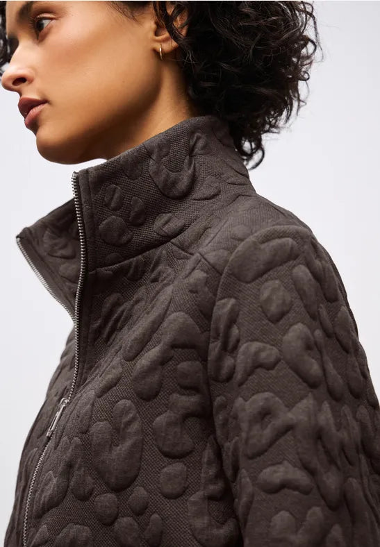 Street One Soft Jacquard Jacket in Deep Roast Brown  212820