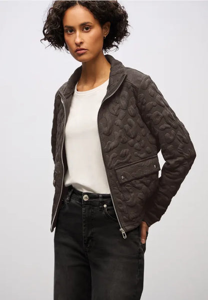 Street One Soft Jacquard Jacket in Deep Roast Brown  212820