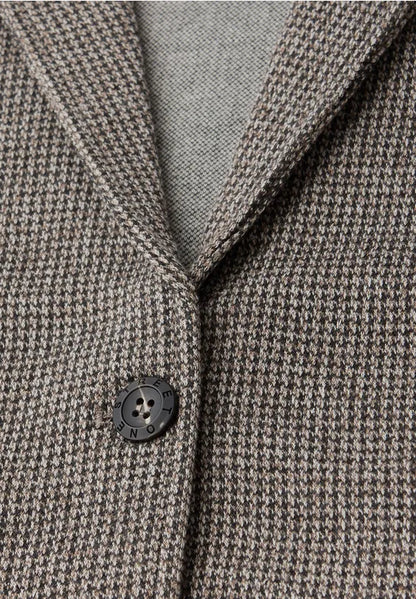 Street One soft Blazer in Deep Roast Brown check  212822