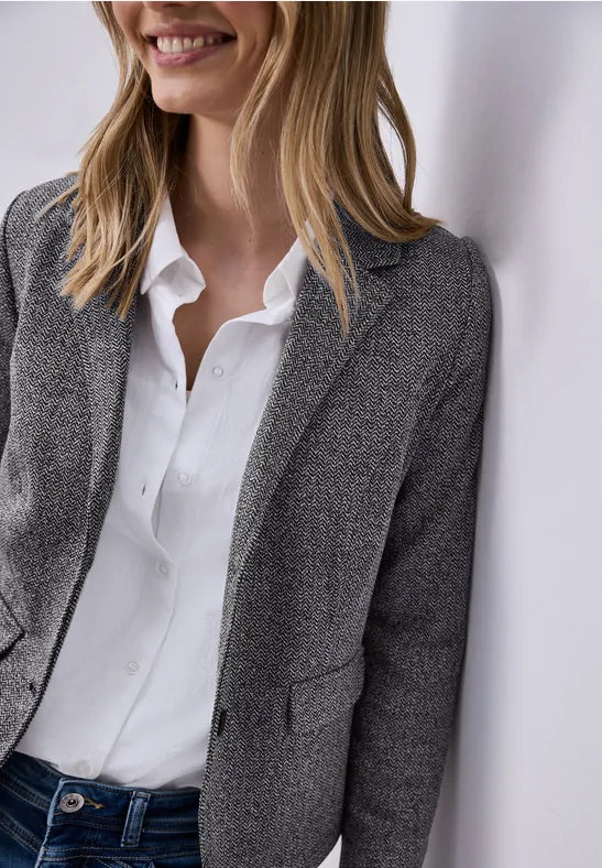 Street One Soft Blazer in Navy with lapel collar 213001