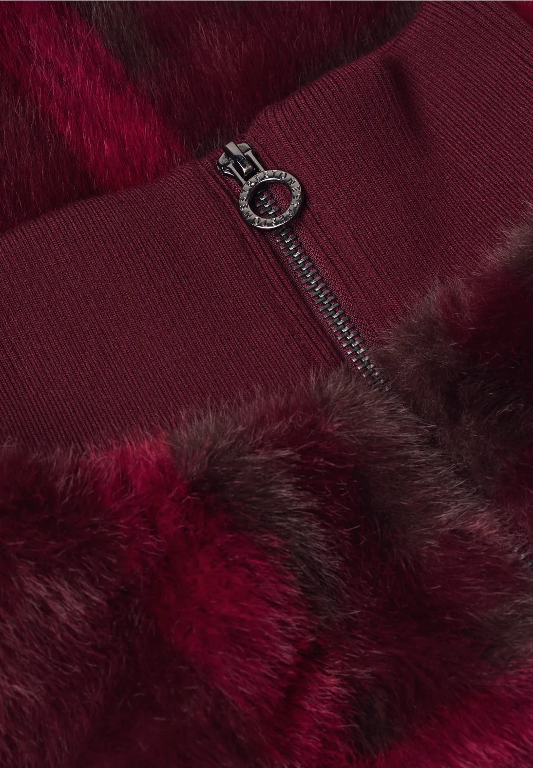 Street One Faux fur blouson with knit details and print 213068