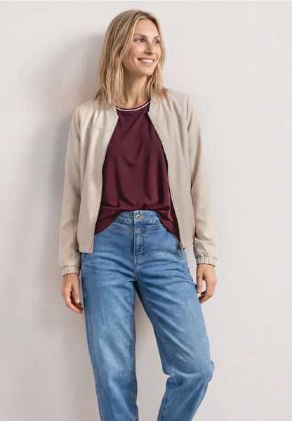 Street One light weight jacket with Zip in Sand 213099 Sand