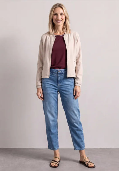 Street One light weight jacket with Zip in Sand 213099 Sand
