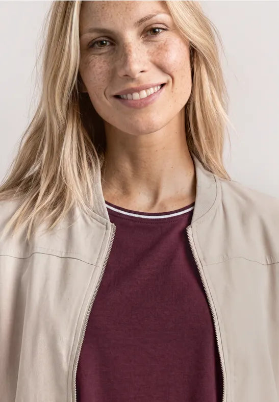 Street One light weight jacket with Zip in Sand 213099 Sand