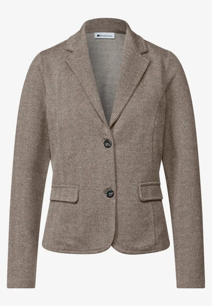 Street One Basic blazer in Brown Herringbone fabric 213112