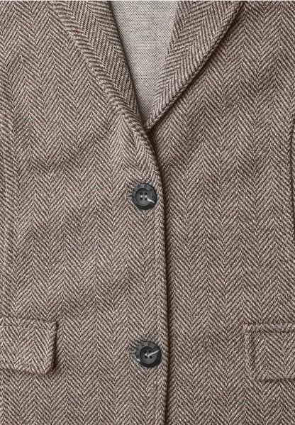 Street One Basic blazer in Brown Herringbone fabric 213112