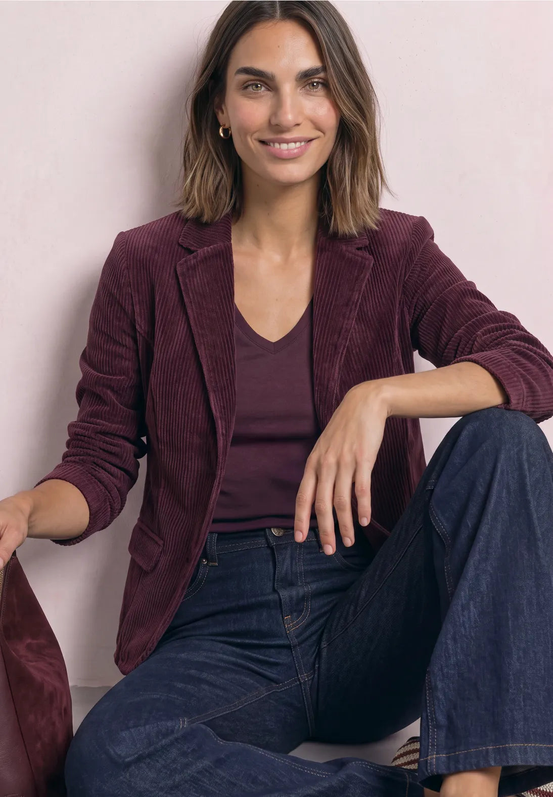 Street One Corduroy blazer with lapel collar and buttons 213164