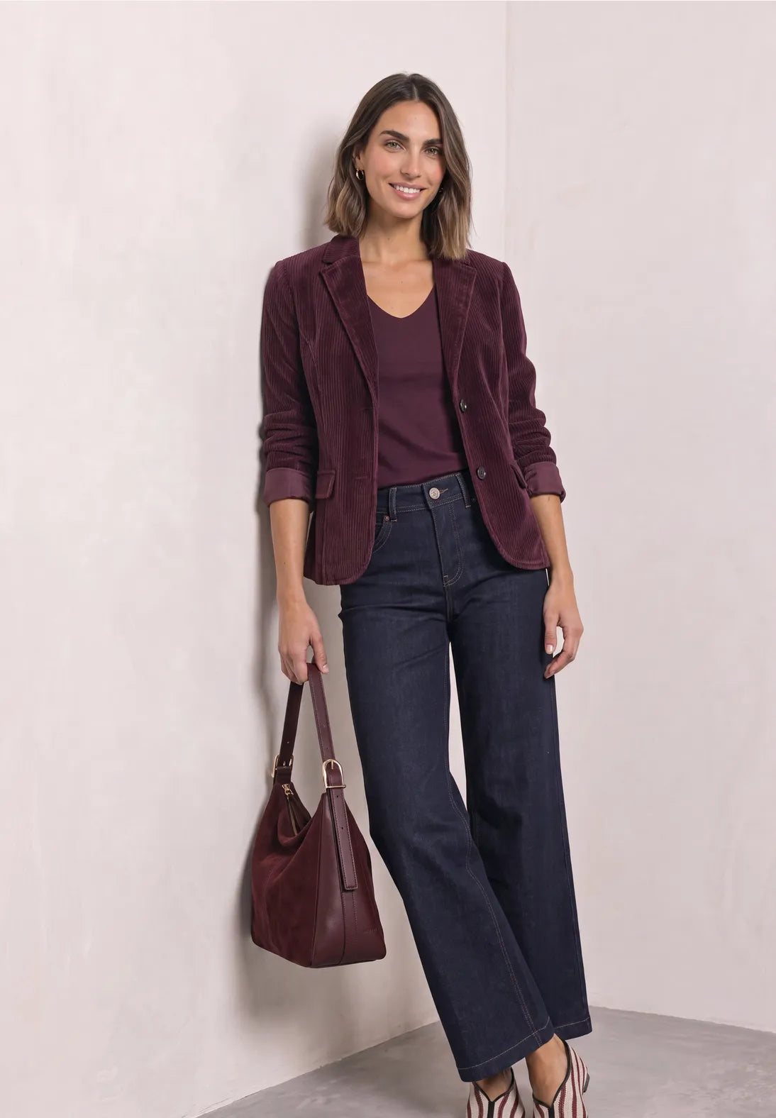 Street One Corduroy blazer with lapel collar and buttons 213164