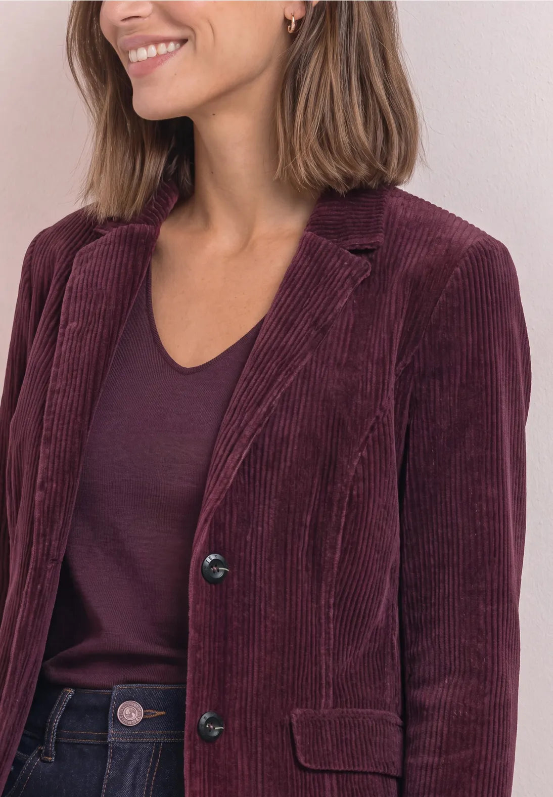 Street One Corduroy blazer with lapel collar and buttons 213164