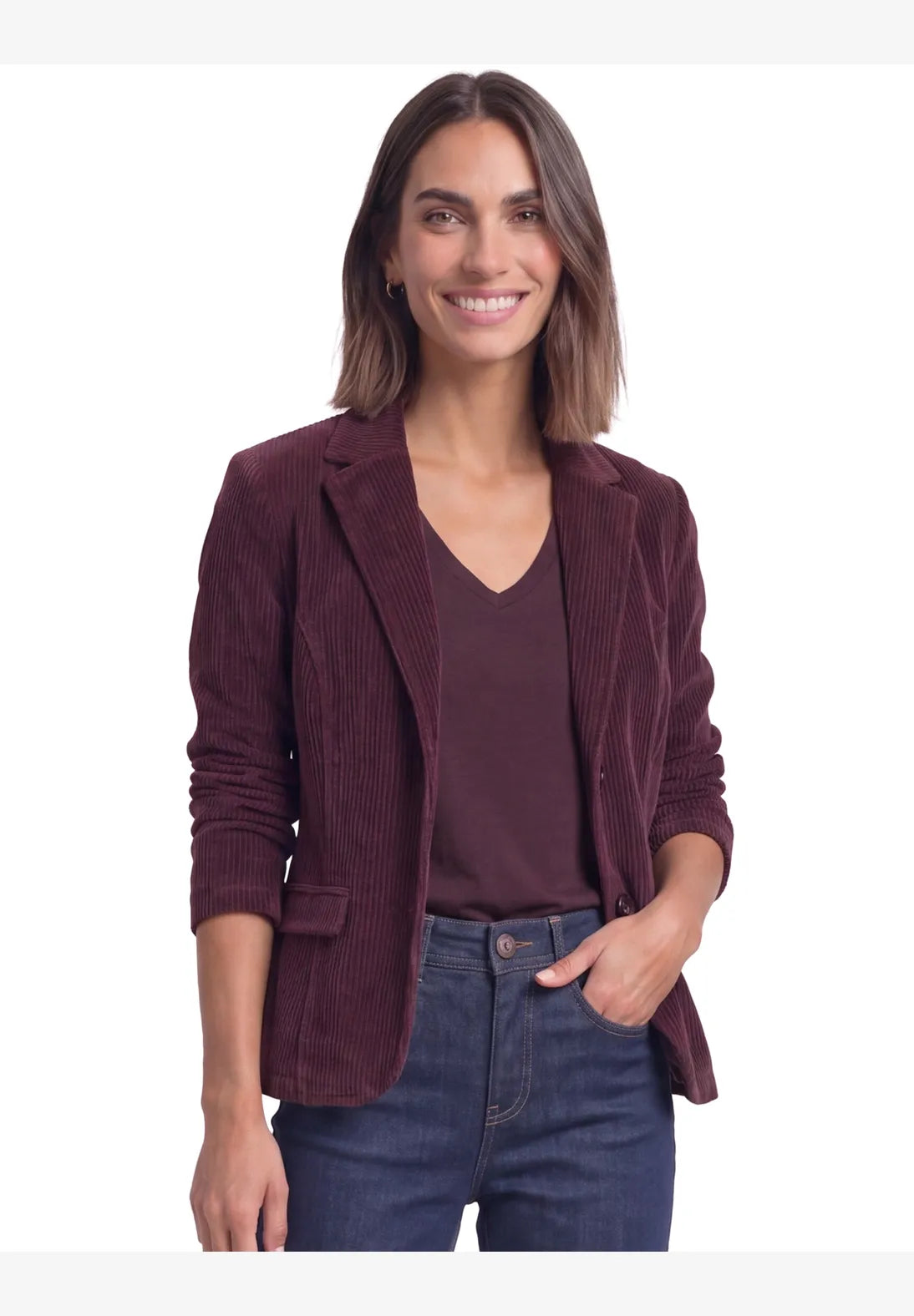 Street One Corduroy blazer with lapel collar and buttons 213164