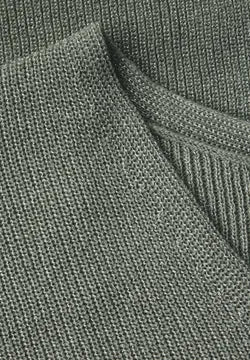 Street One lurex v neck jumper in Green or Sand