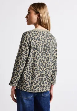 Street One Leopard print sweatshirt with drawstring waist 303274