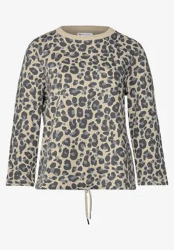 Street One Leopard print sweatshirt with drawstring waist 303274