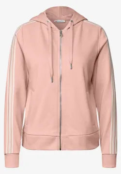 Street One Full Zip Hoody with sleeve tape detail. Rose