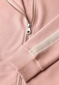 Street One Full Zip Hoody with sleeve tape detail. Rose