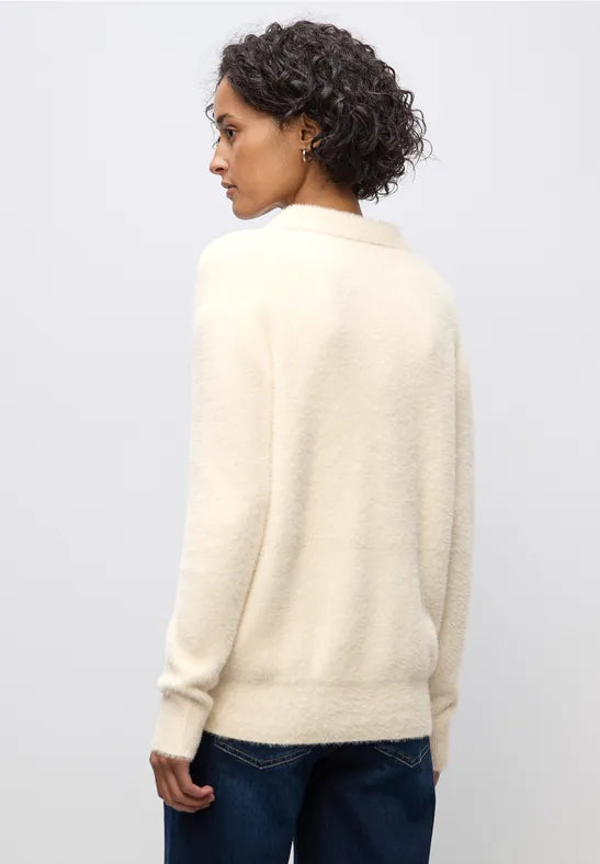 Street One Feather yarn sweater with collar 303478