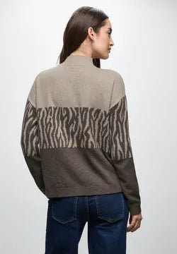 Street one Colour block Jumper in Deep Roast Brown